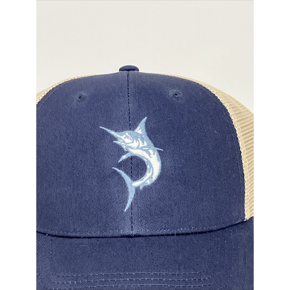 NWT Life is Good Trucker Hat Adjustable Blue Marlin Snapback Mesh Coastal Dad - Picture 3 of 12